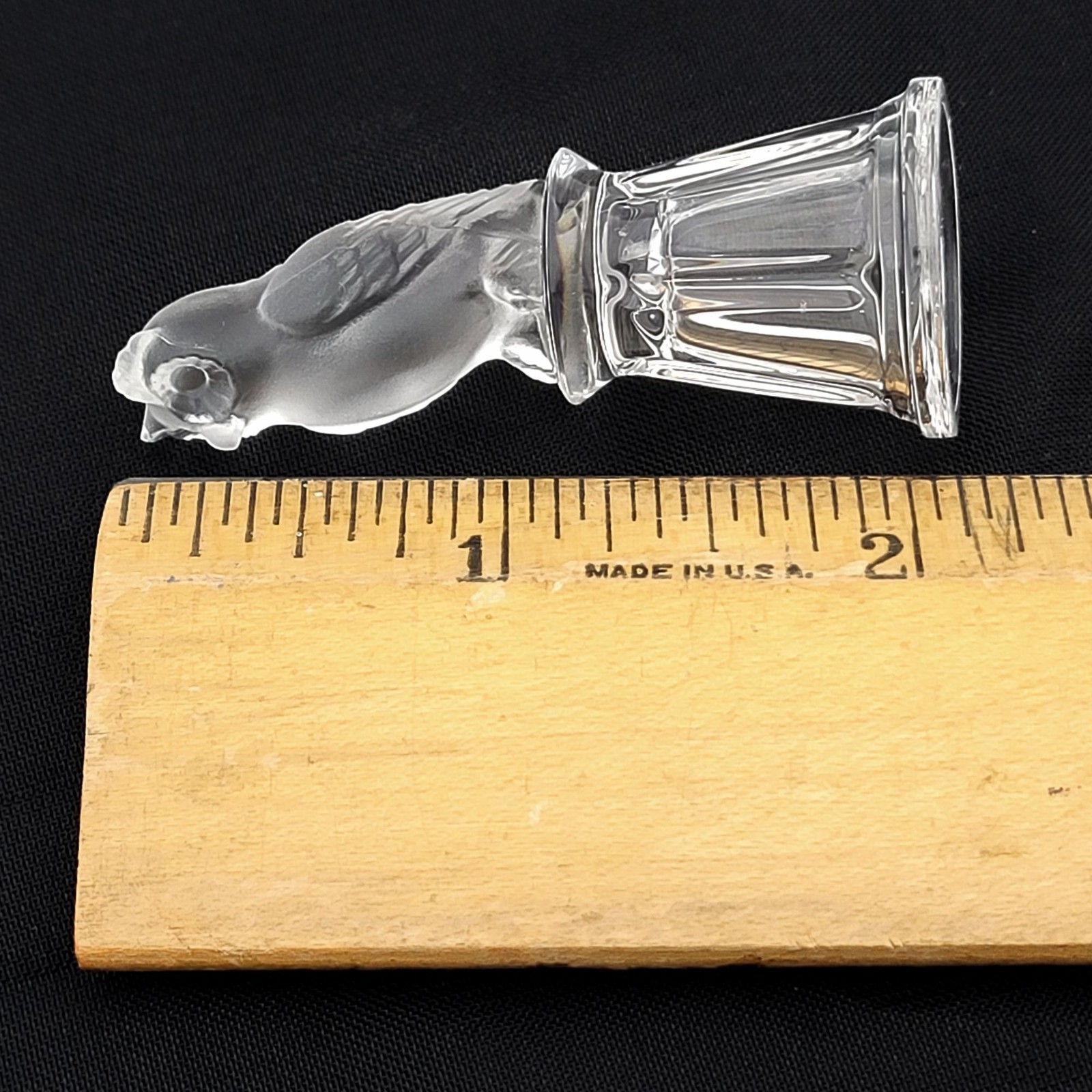 Swarovski Crystal Owl on a Thimble Pedestal Base Austria 2 1/8″