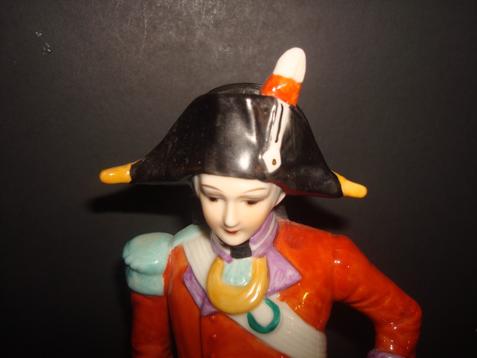 VINTAGE 1950’s BISQUE FIGURINE COLORFUL BRITISH ARMY WELLINGTON by ALFRO LONDON