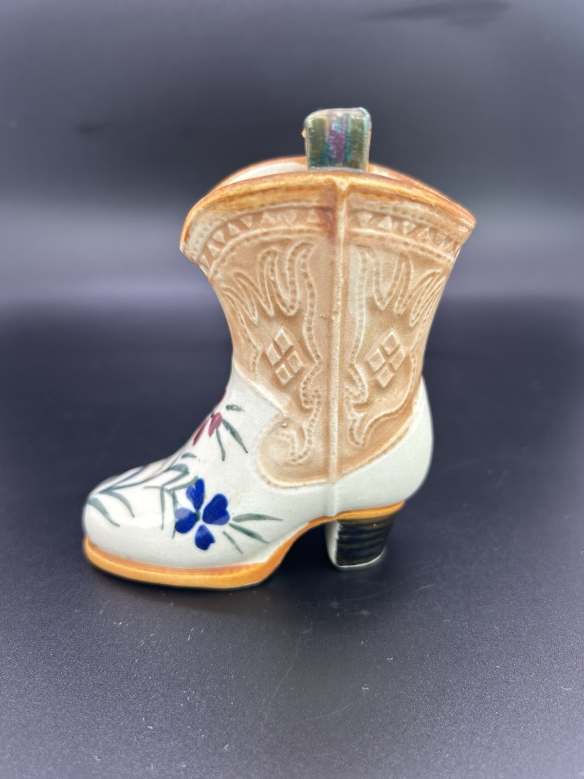Vintage 1940’s Occupied Japan Porcelain Cowboy Boot 4″ Mini Vase Western BN11