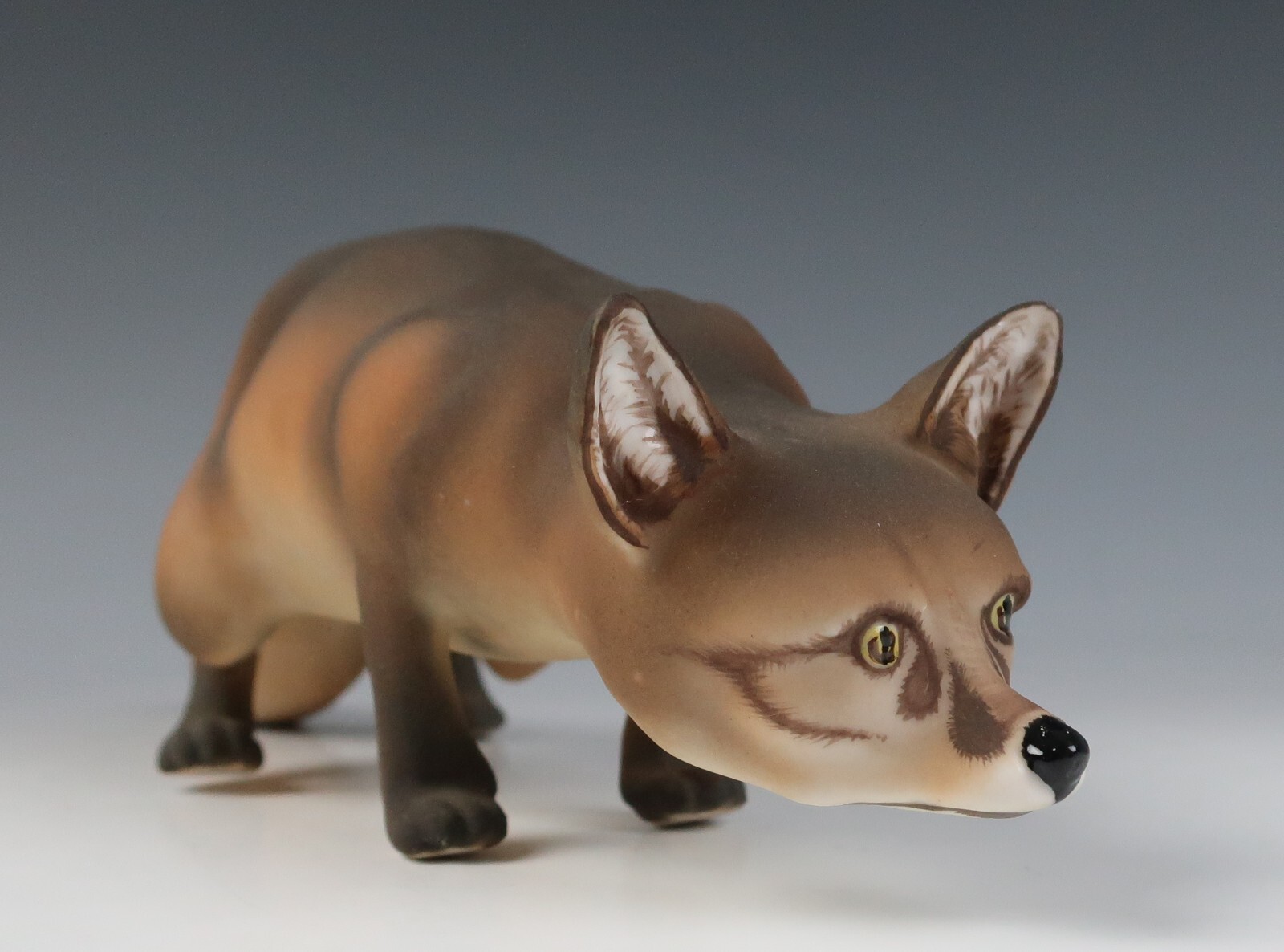 Vintage C. Martinu Bisque Porcelain Fox Figurine Figure Mid-Centry Modern Spain