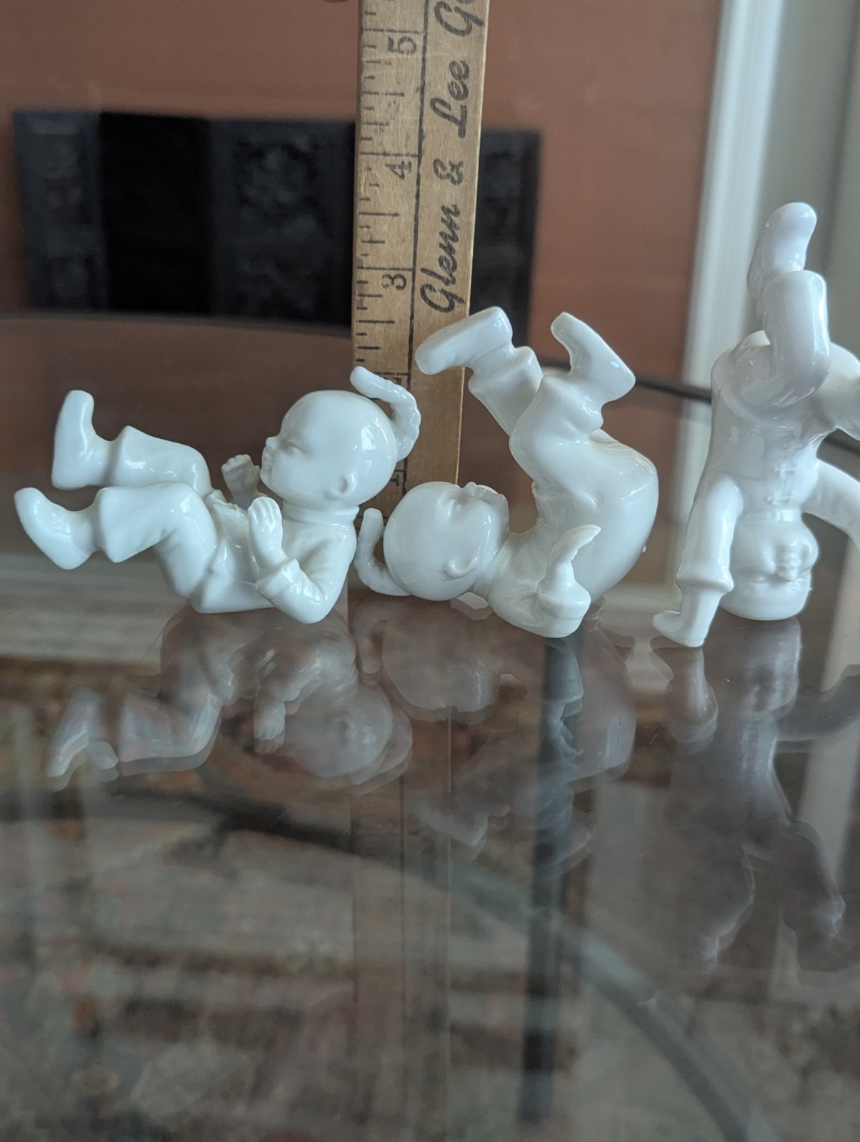 Vtg Fitz & Floyd Japan Tumbling Children White Porcelain Figurine Set Gymnastics