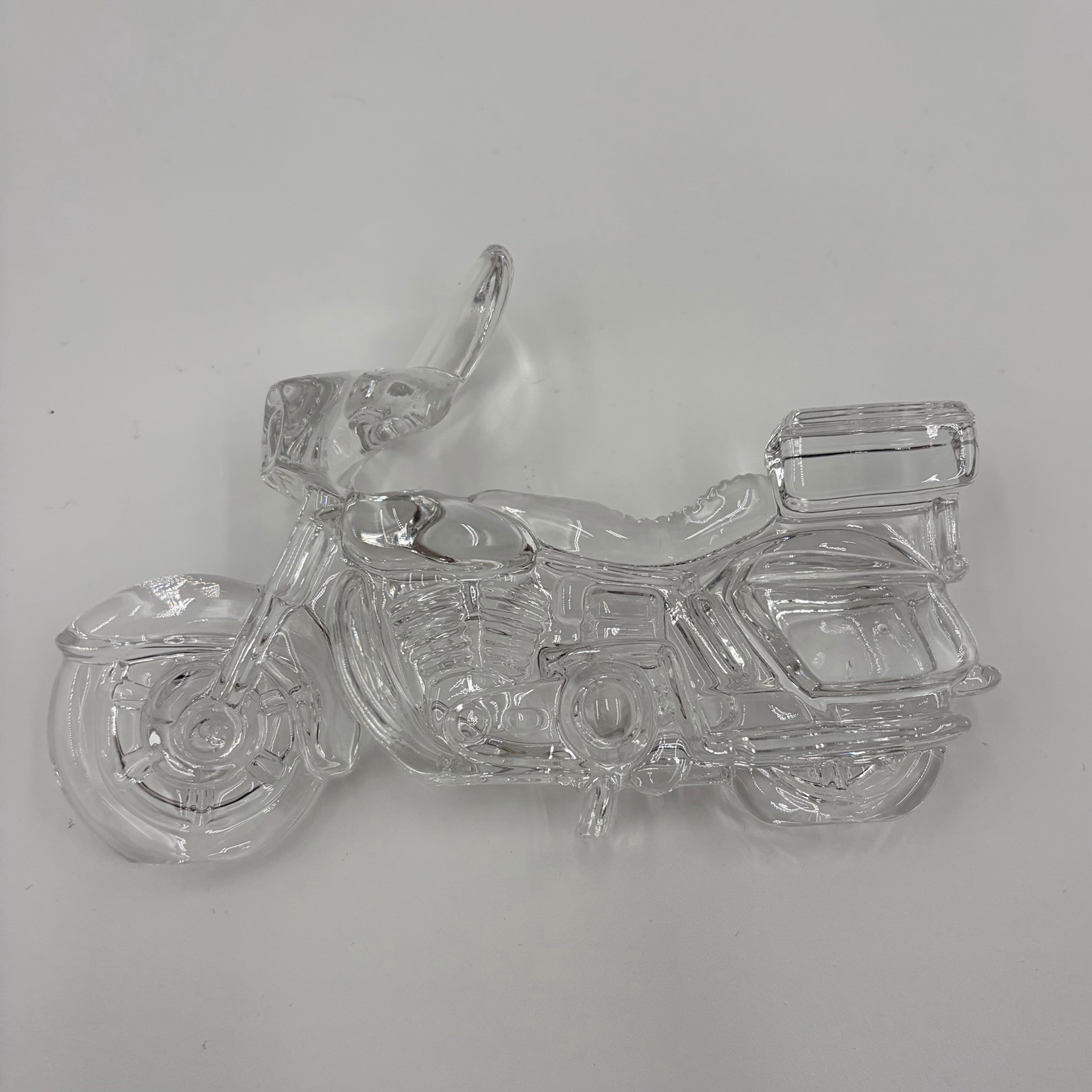 Clear Lead Crystal Motorcycle Figurine