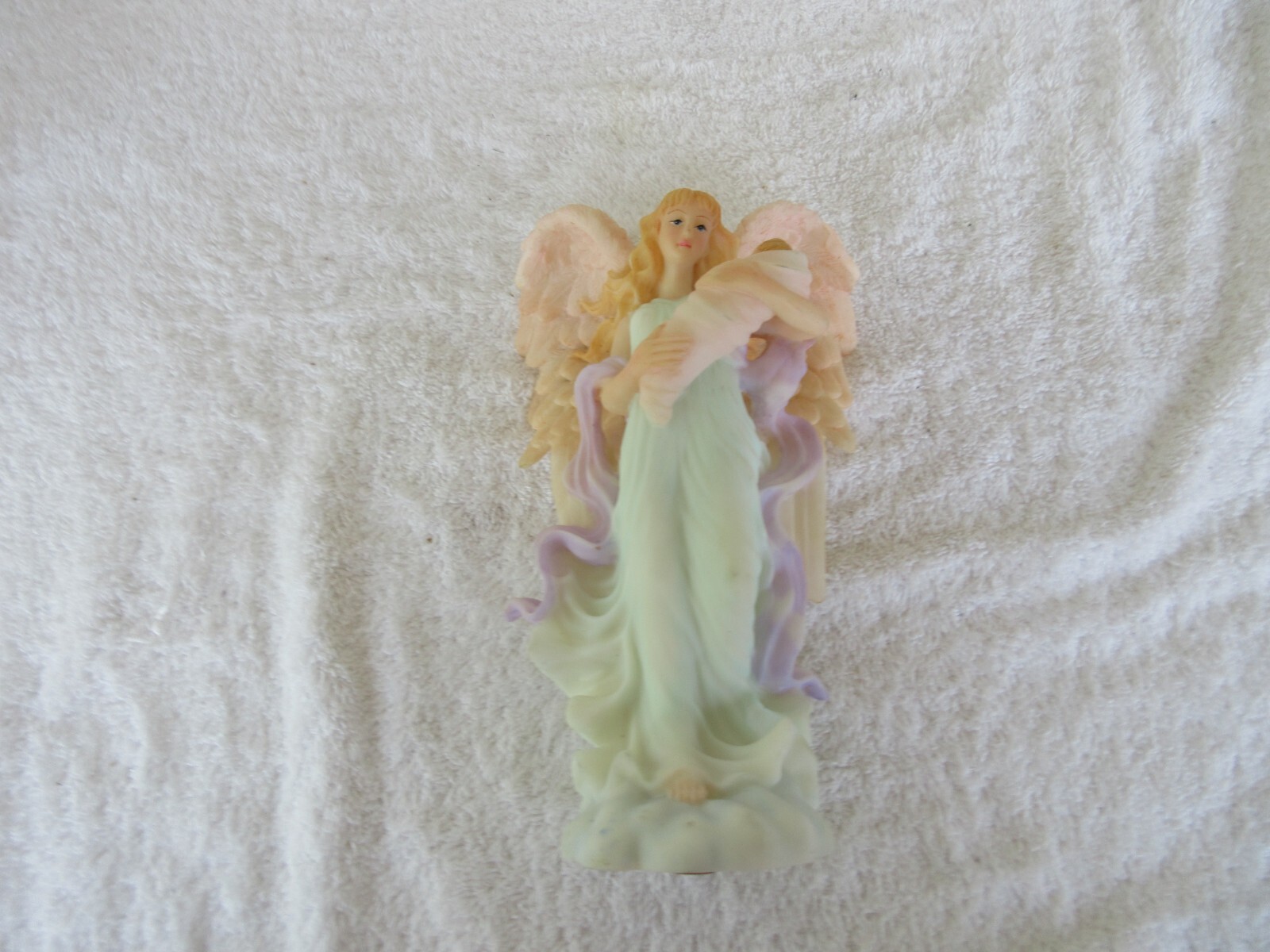 LOVELY~1996 COLL. BY SANSCO [ 8″ ] ANGEL WITH BABY FIGURINE~~1 POUND+ 9 OUNCES!