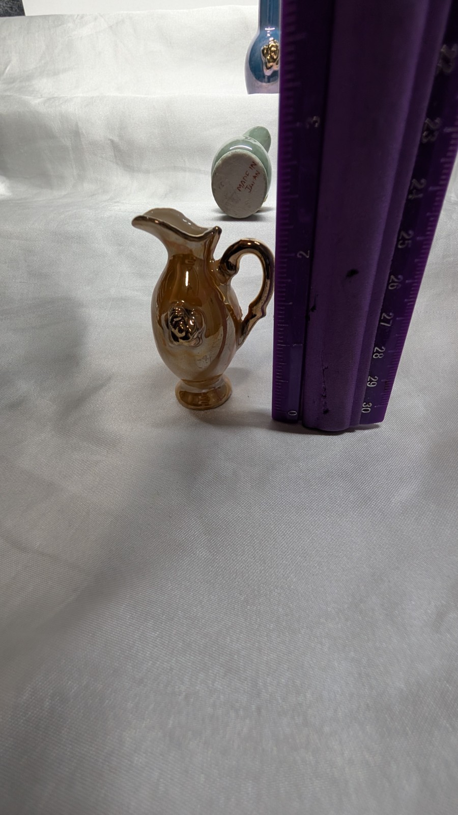 Vintage Miniature Lusterware Pitchers Set of 3 Iridescent Pastels Made in Japan