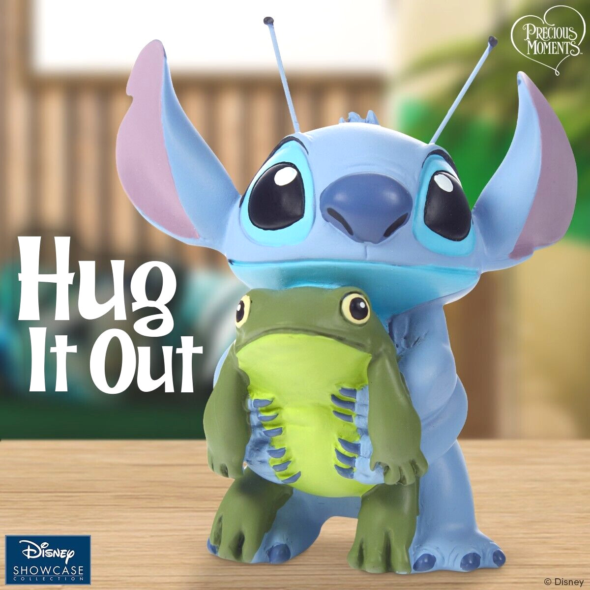 ❦ New PRECIOUS MOMENTS Disney Figurine STITCH HUG FROG Lilo Alien Doll Ohana