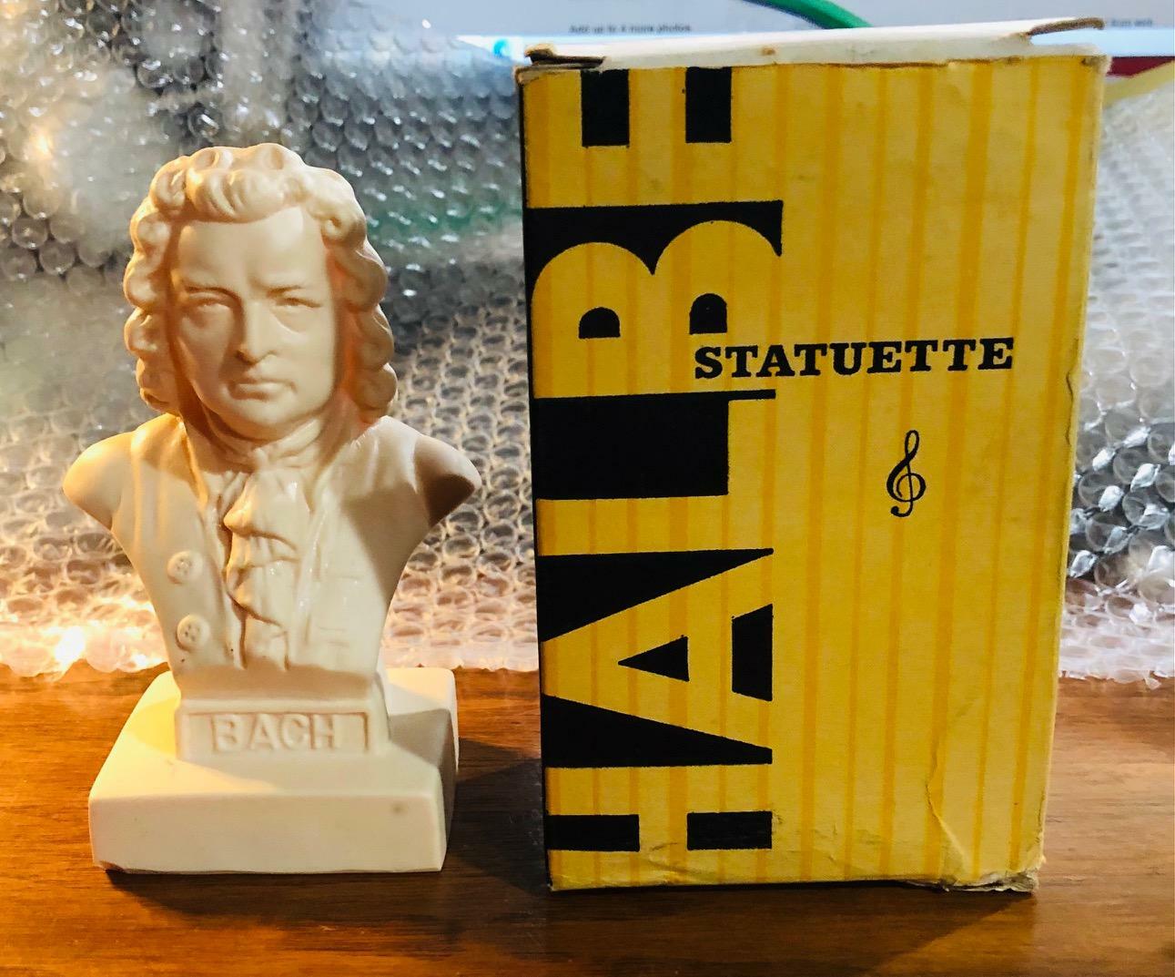 Vintage 1960s Bach Belwin Bust Figurine Sculpture Statue White Resin Vinyl