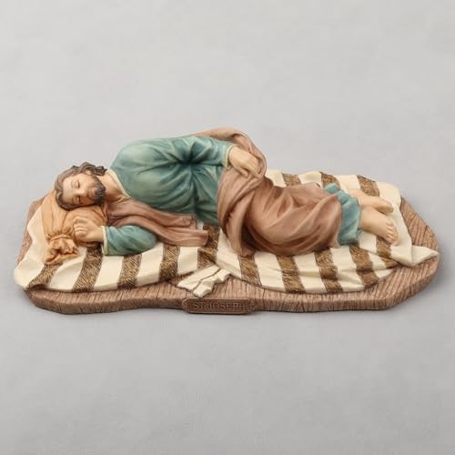 Veronese Design 8 1/4 Inch Sleeping Saint Joseph Polyresin Hand Painted Statue