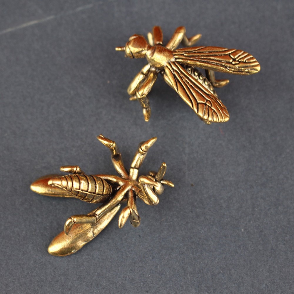 Brass Mosquito Insect Figurine Small Animal Statue Table Home Decoration Toy NEW