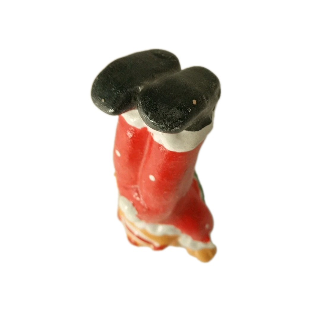 Vintage Clown Jester Figure Head Stand Acrobat Hand Painted Red Polka Dot