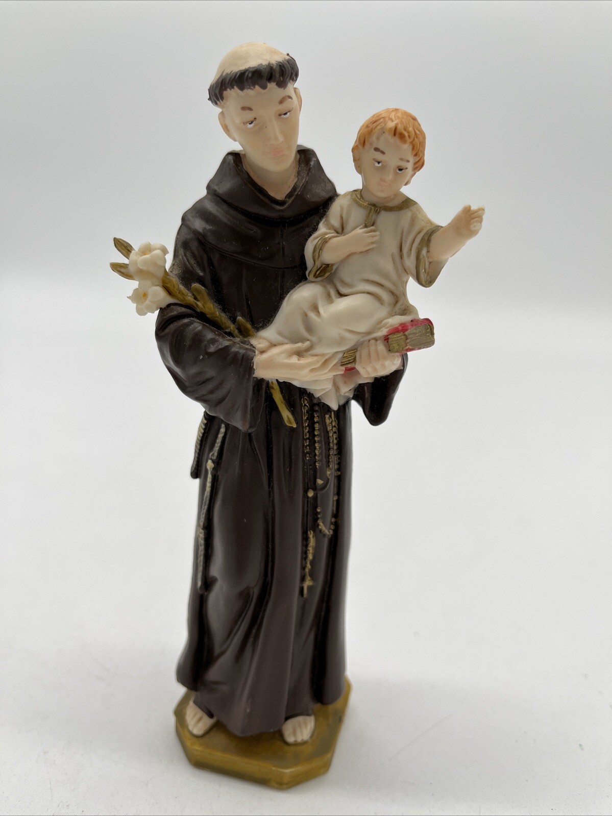 Vintage Christian 6″ Monk With Child Hand Painted Made in Italy by Pasquini