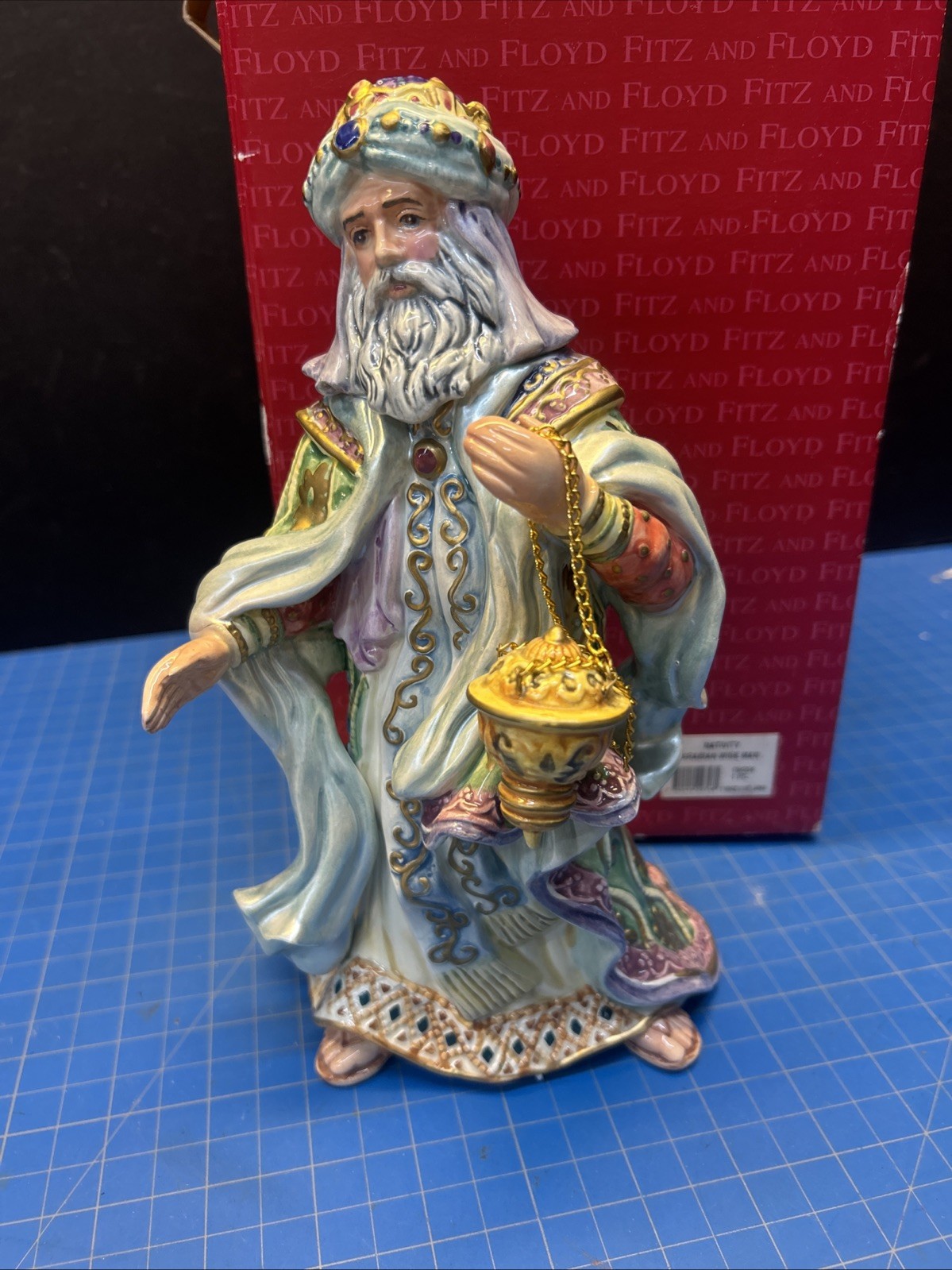 Fitz & Floyd Nativity Figurines 9 3/4 Inch Arabian Wise Man Figurine 19/204