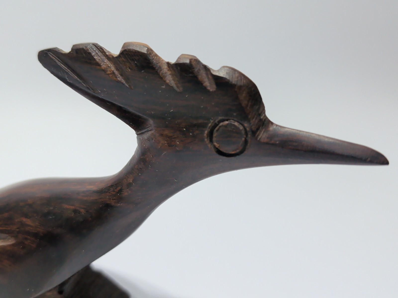 ✨VINTAGE✨ WOOD ROAD RUNNER Hand Carved 8”x3”x1¾” Hard Wood Folk Art Carving