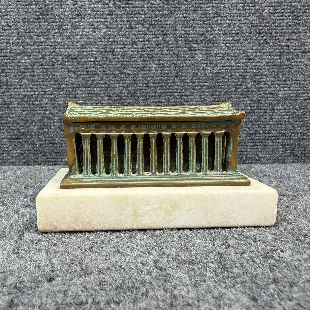 Bronze Pantheon Temple Sculpture Greece Marble Base Statue 2.50 lb