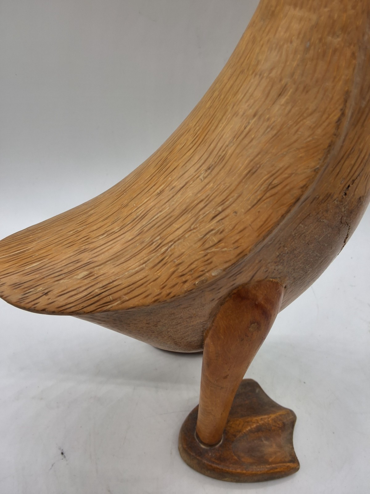 DCUK Style Hand Carved Bamboo Root Wooden Duck Figurine Statue 12.5″ Tall