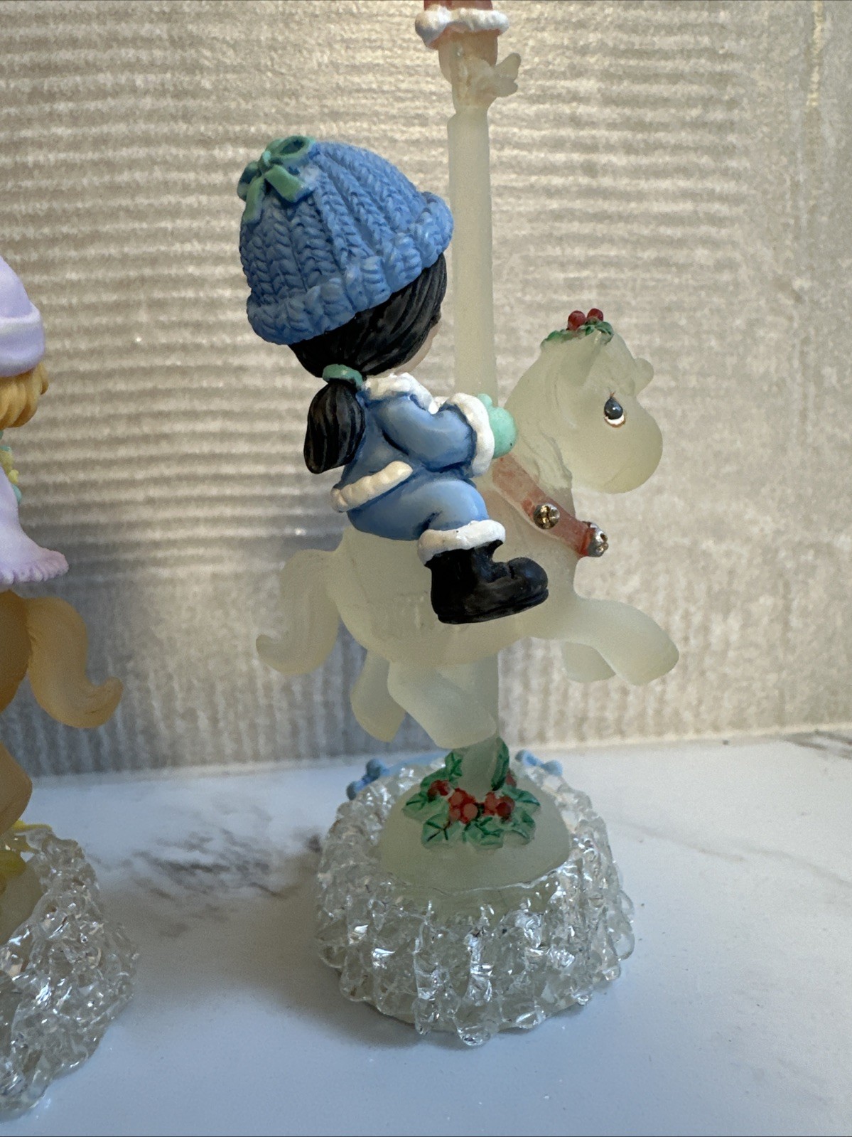 Set Of 4 2000 Precious Moments Mini Carousel Horses Spring, Summer, Autumn,…