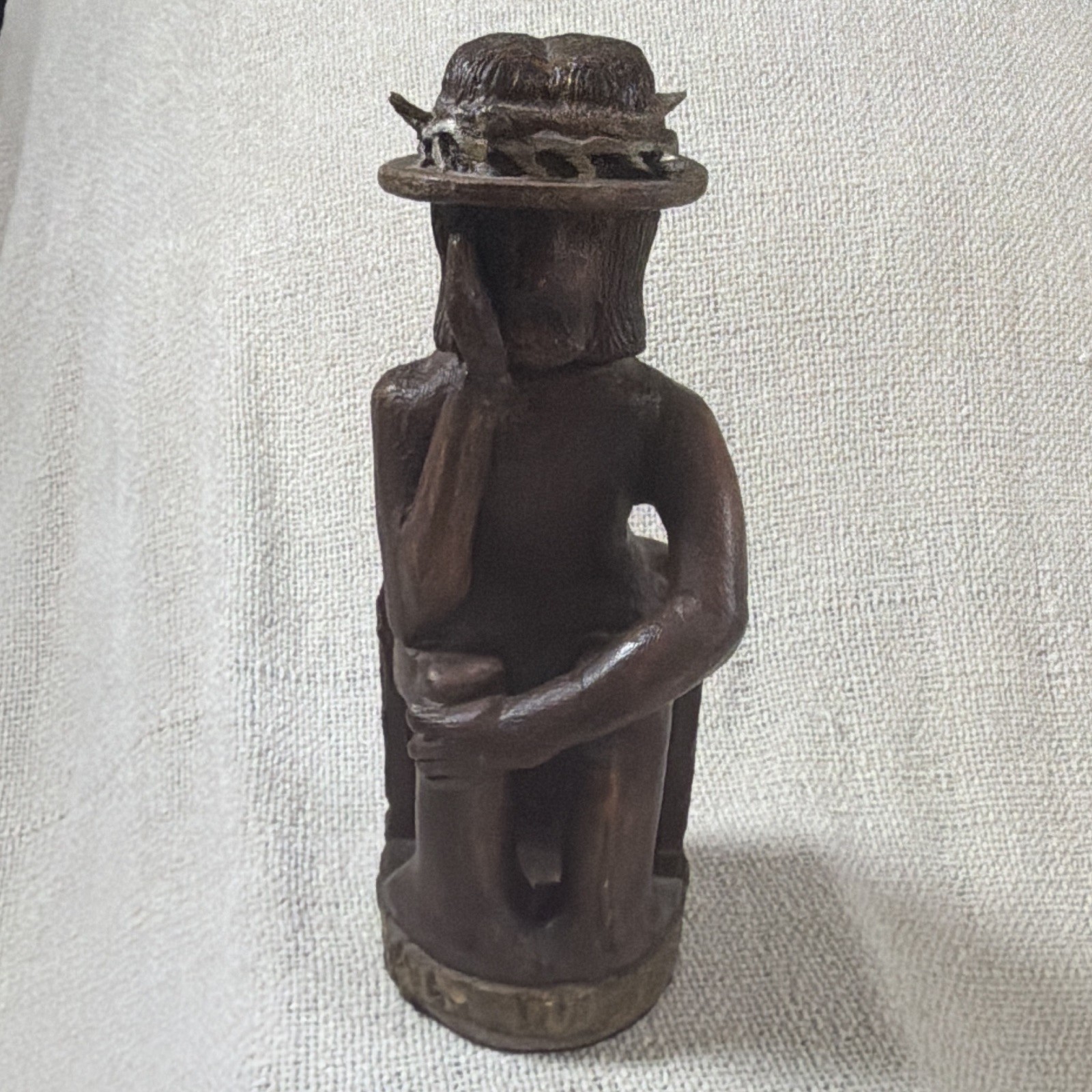 Wood Jesus Figurine Brown 11 in Hand-Carved Religious Art Statue Unboxed