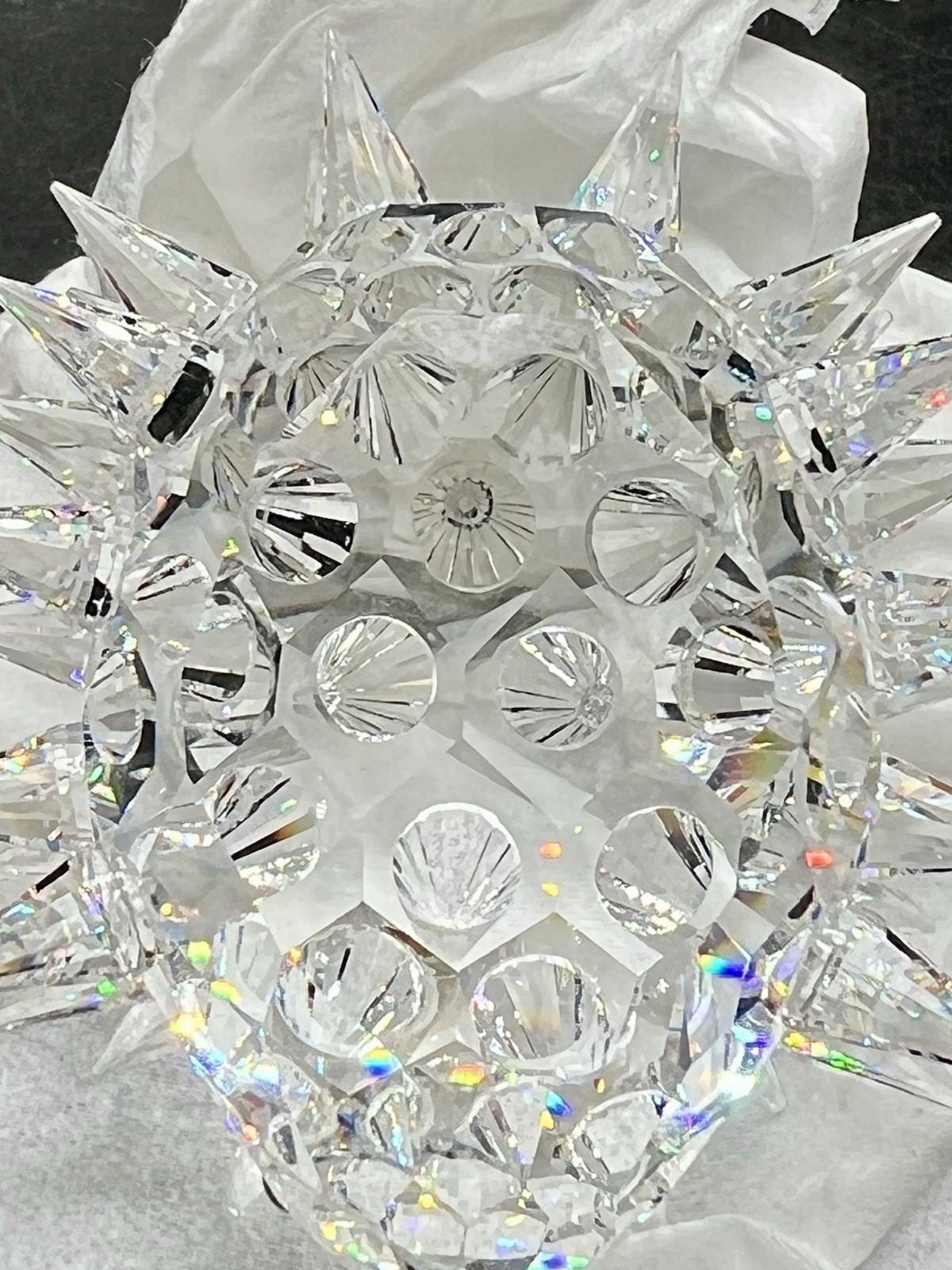 Swarovski Crystal Hedgehog Figurine 1980s Med Retired Austria 2.25in