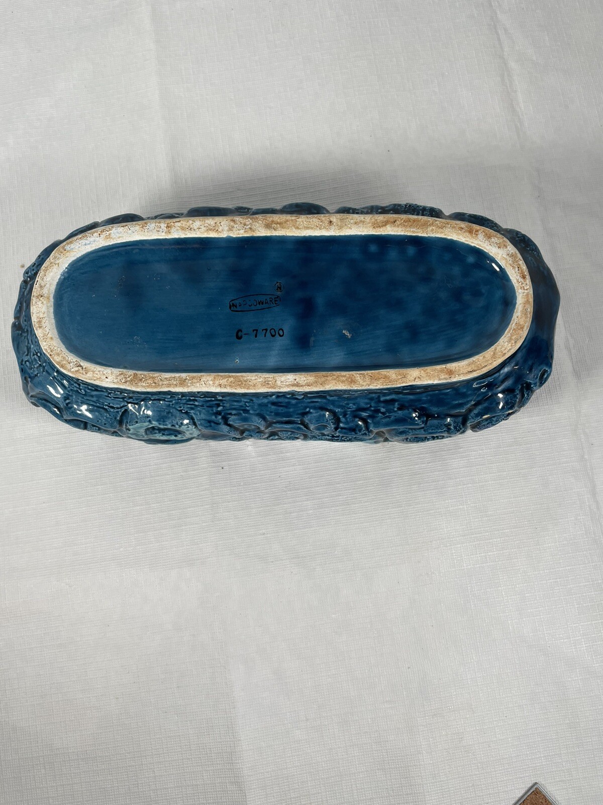 Napcoware Baubles Bangles Beads Vintage Blue Ceramic Planter