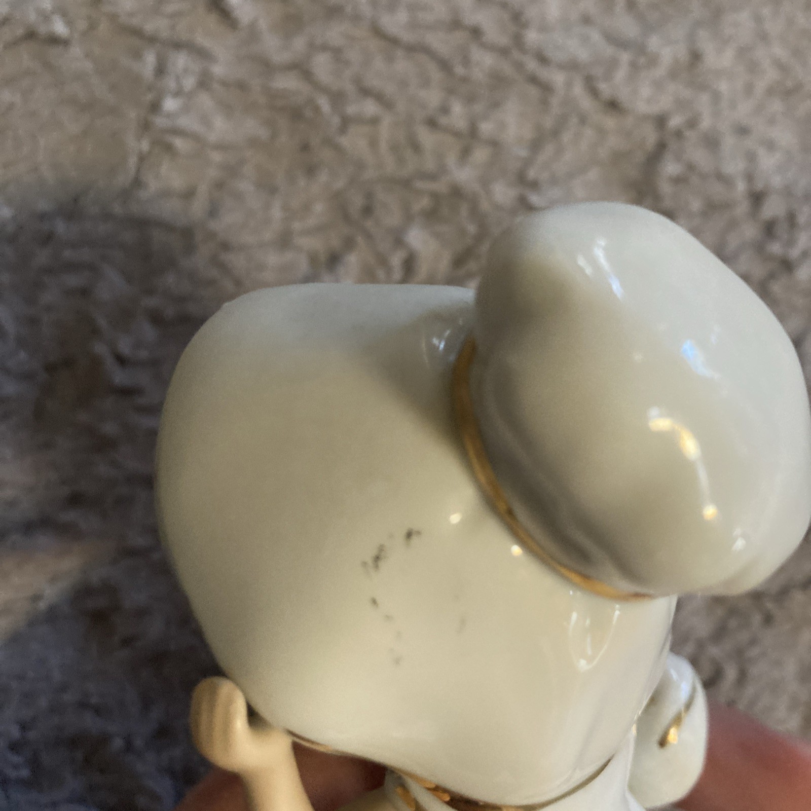 Vintage Capodimonte Girl Figurine-Fine Porcelain-White/Gold Dress-Italy