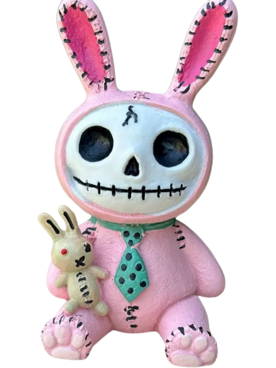 Pink Bun Bun by Misaki Sawada – Furrybones Skeleton Bunny Figurine