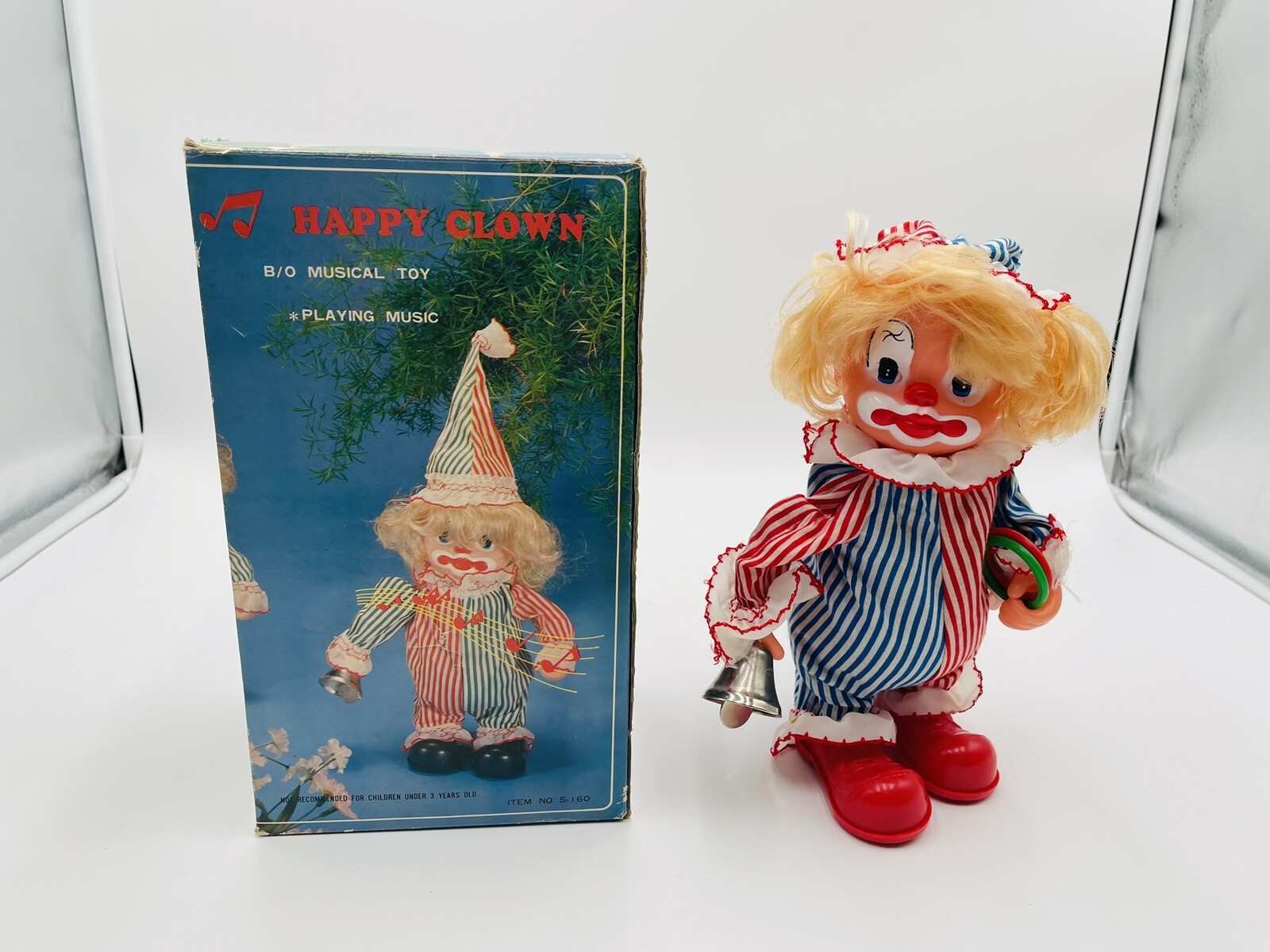 Vintage Happy Clown Musical Toy Battery Operated Play Music in Original Box READ