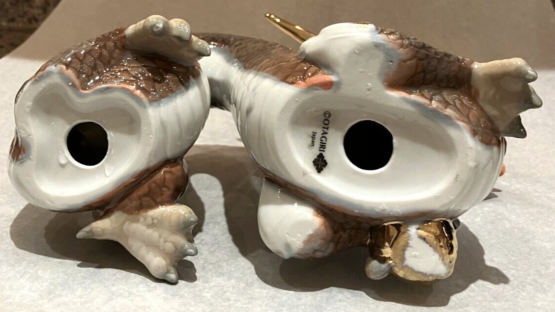 Otagiri Dragon Figurine Brown Gold Porcelain Japan