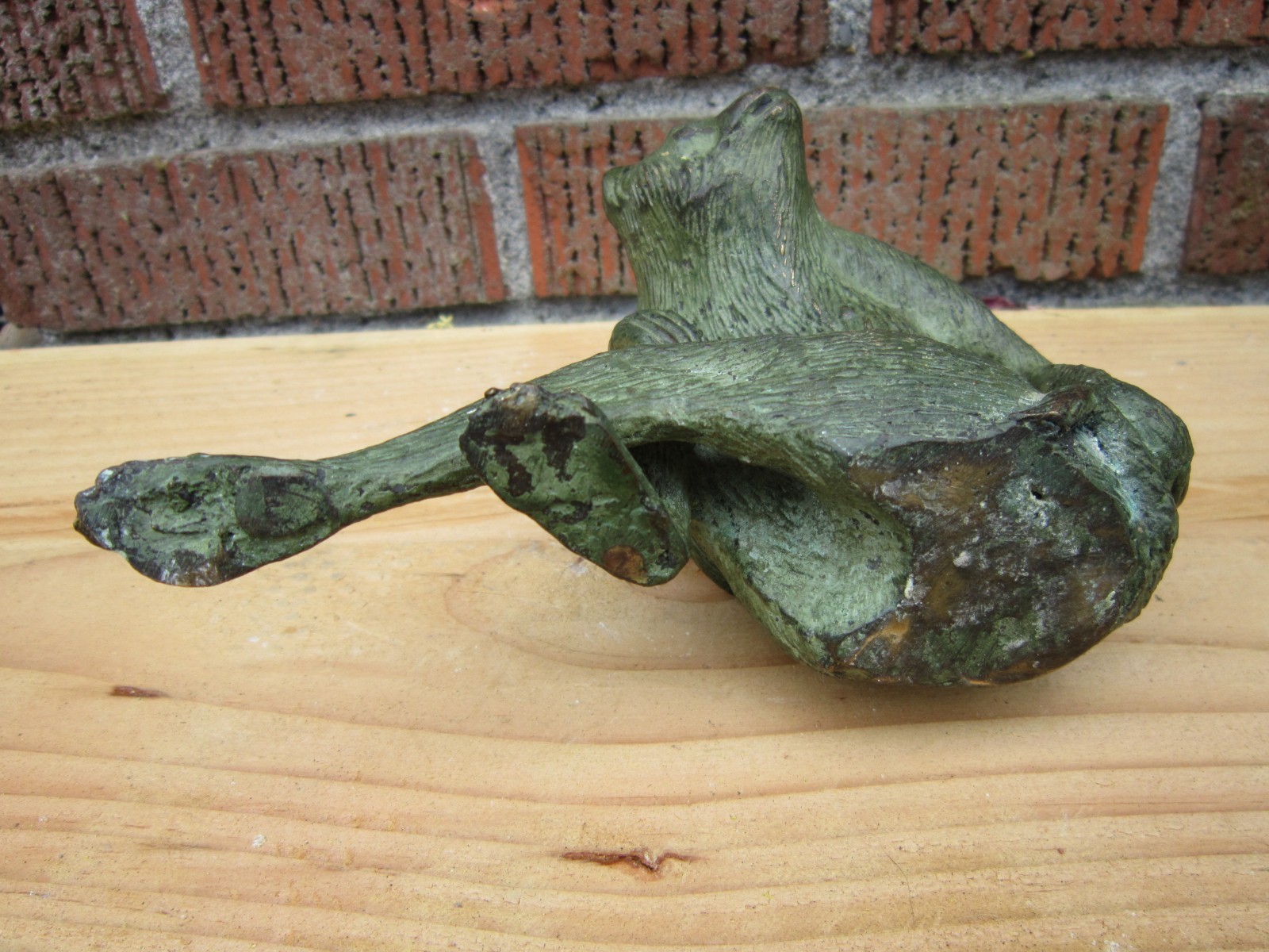 Vintage Cast Bronze MONKEY Figurine Statue MACAQUE 5″ x 6.5″ Heavy