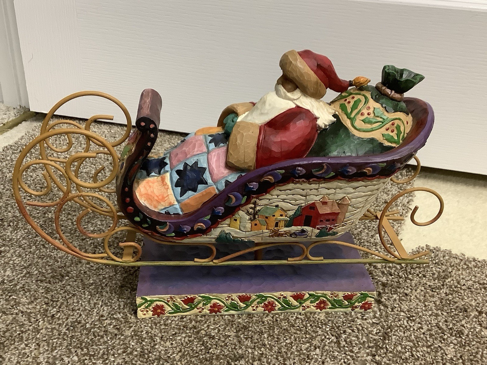 Jim Shore Heartwood Creek Delivering Joy Santa’s Sleigh 2004 117719T 14” Long