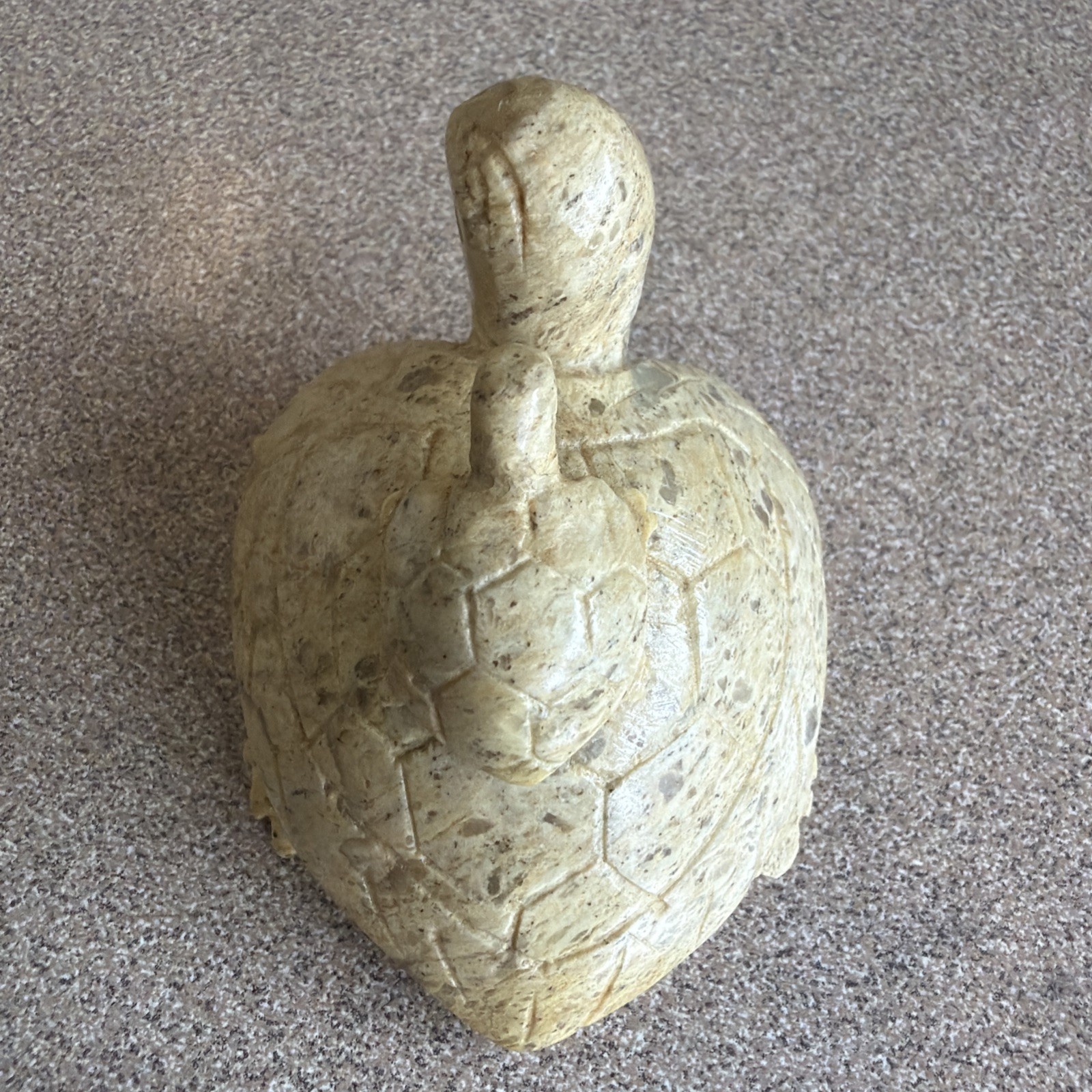 2.5″ Vintage Carved Stone Mommy Turtle W/ Baby On Back Tortoise Figurine Cute!