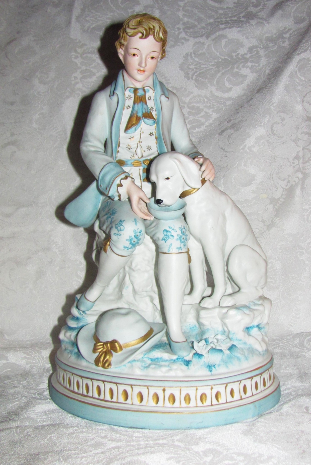 Large Antique Painted Bisque Porcelain Figurine Circa 1900 13 1/2″