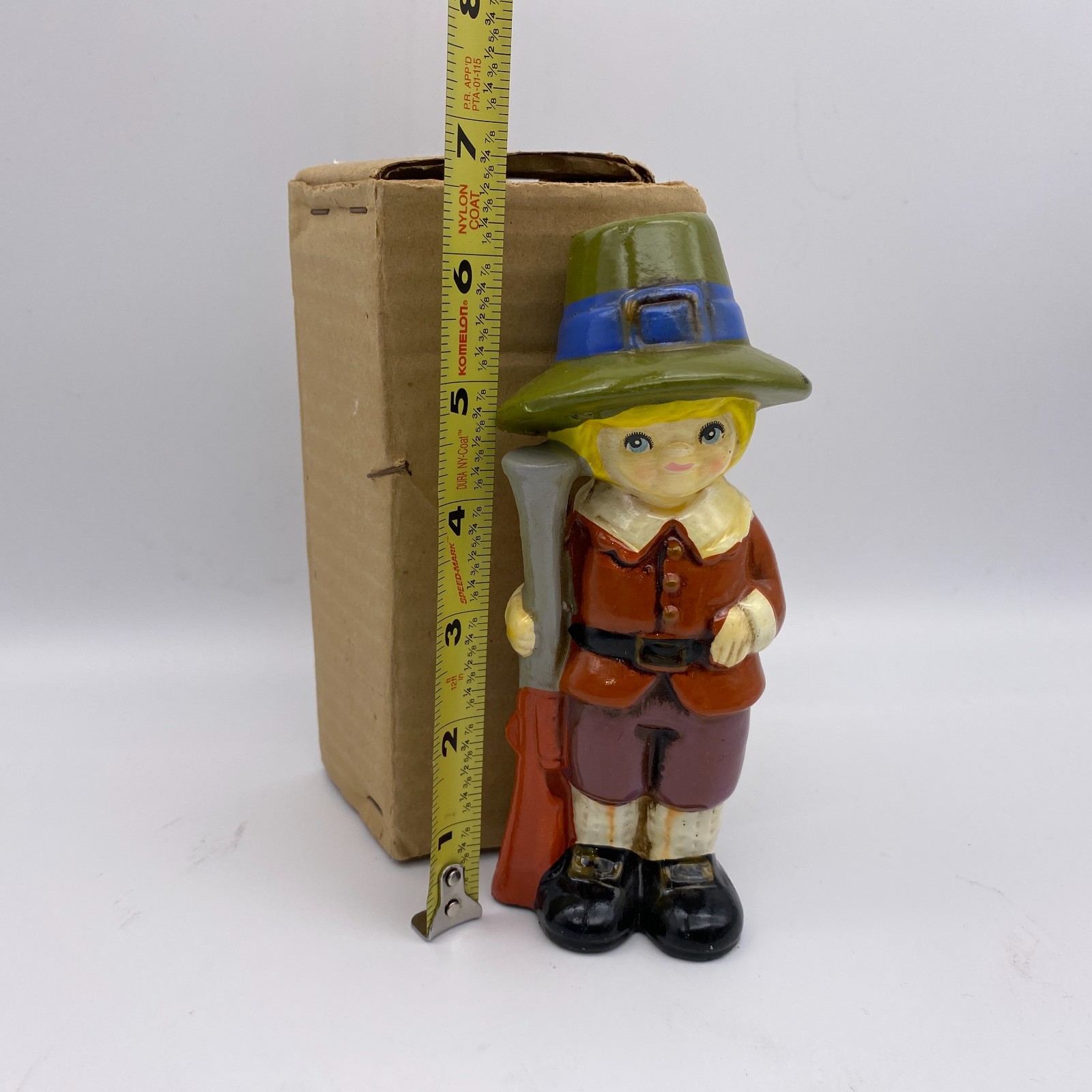 Vintage Napco Japan Pilgrim Boy Figurine M-8228 6.5″ w/Box