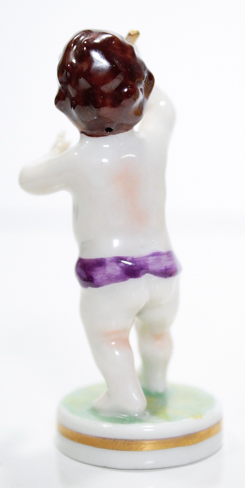 MULLER VOLKSTEDT Dresden Hand Painted Musician Cherub Porcelain Figurine