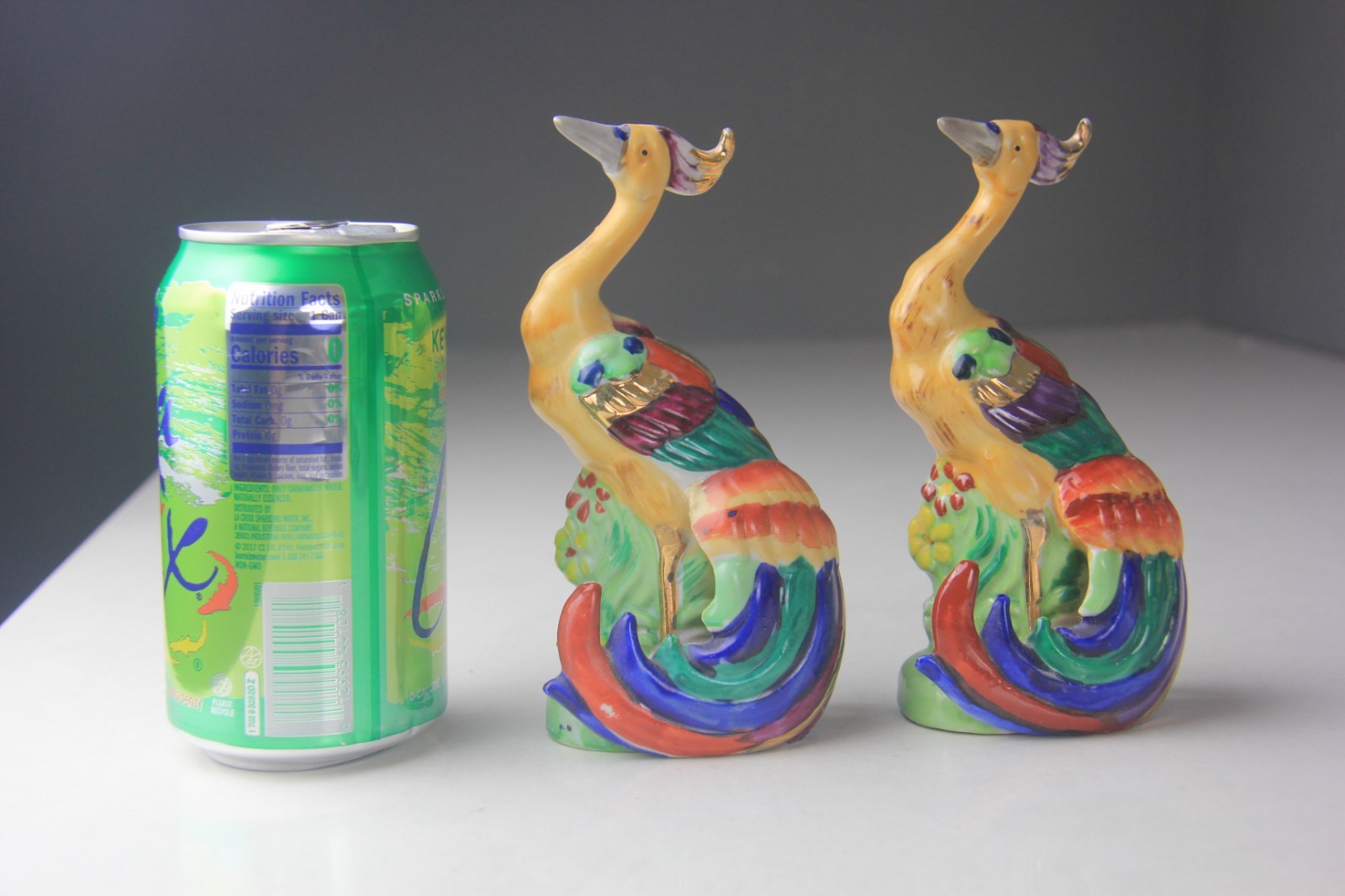 VTG Occupied Japan Multi-Colored Pheasant Bird Figurines w/ Long Tail Feathers