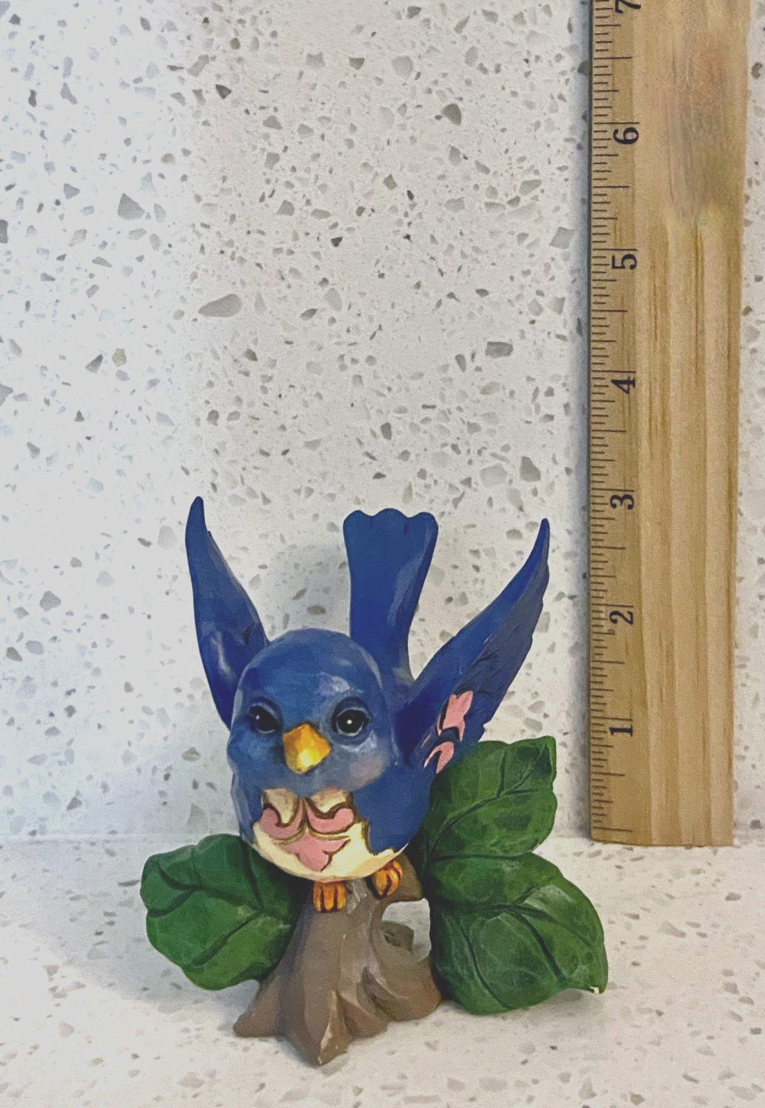 JIM SHORE Figurine BLUEBIRD ON BRANCH 3.5″ H Heartwood Creek #6006445 No Box H44