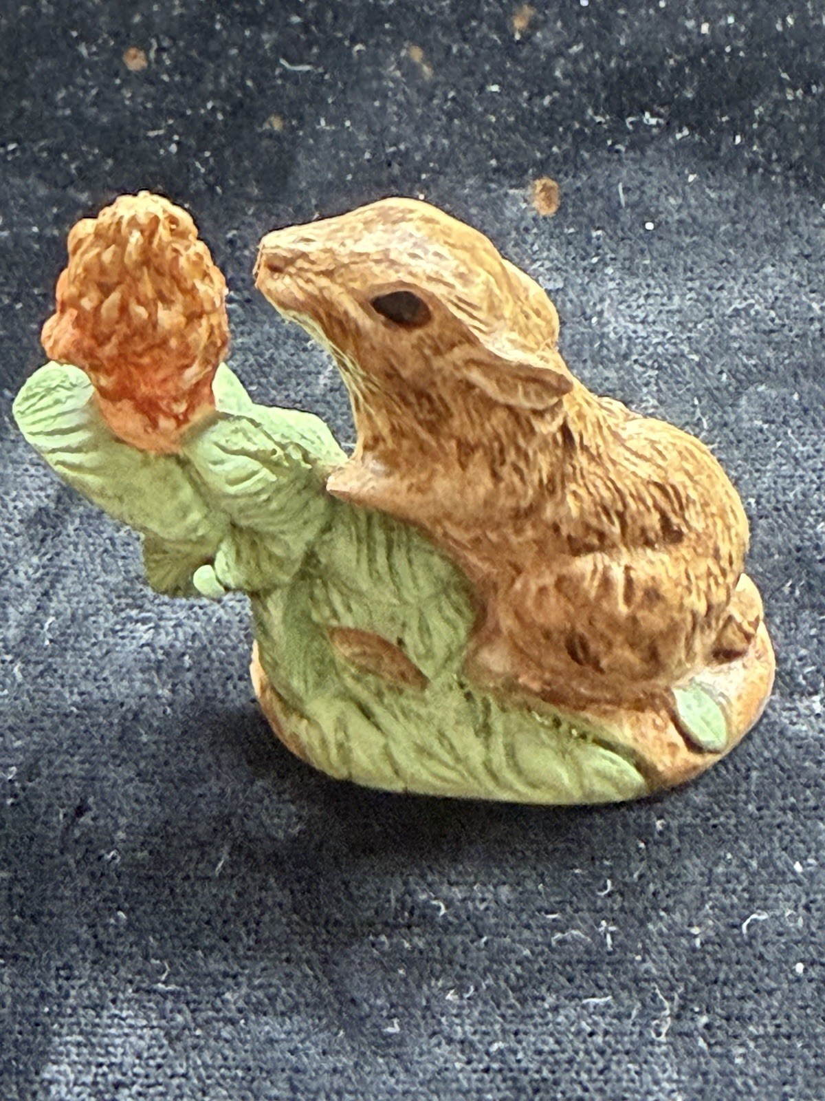 Franklin Mint Rabbit Animal Figurine Elfie Harris 1986 Woodland Miniatures