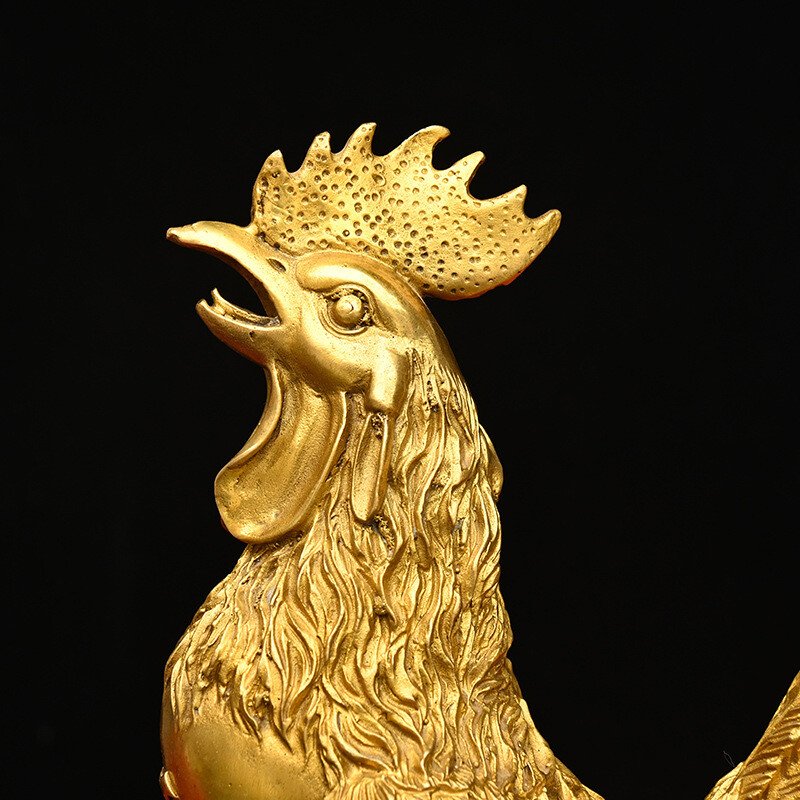 Pure Copper Rooster Golden Rooster Statue Crafts Zodiac Decorations
