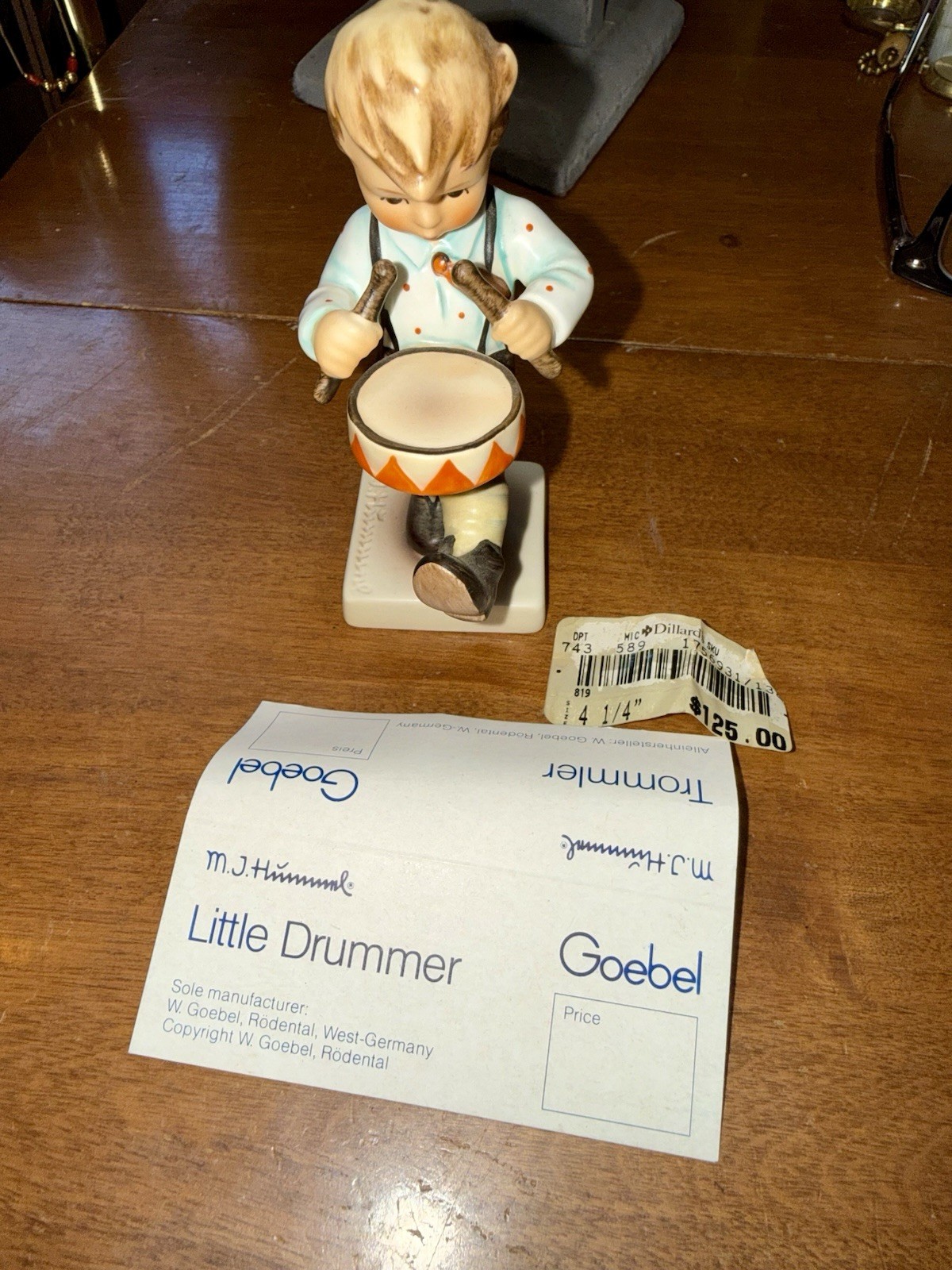 HUMMEL GOEBEL Porcelain #240 Little Drummer 4 3/8″ TMK-7 Original Box Paperwork