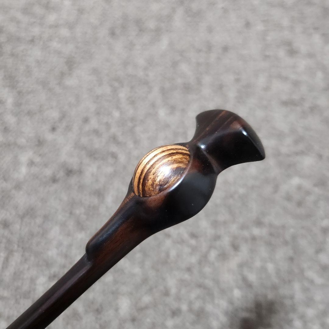 Ebony & Zebra Wood Hairpin 6.3in Round Decor Stylish Hair Accessory