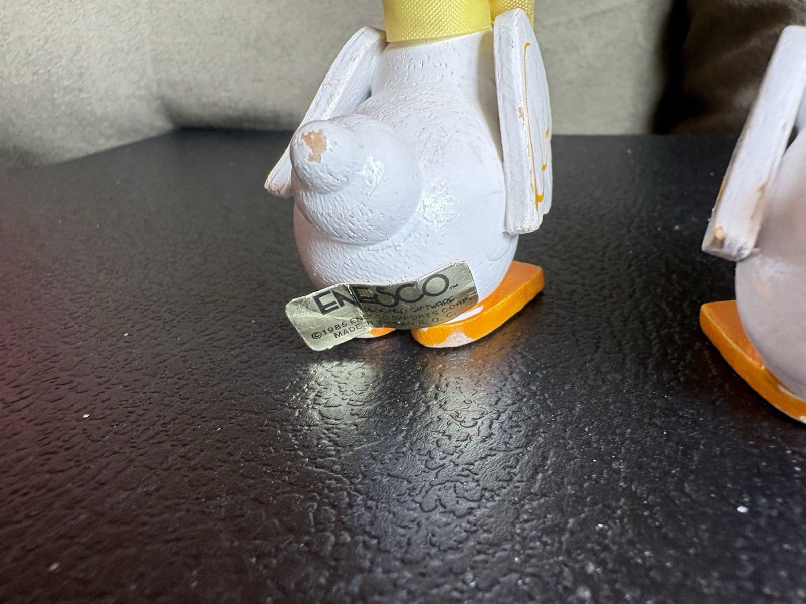 Pair Of White Geese With Hats Enesco Wood