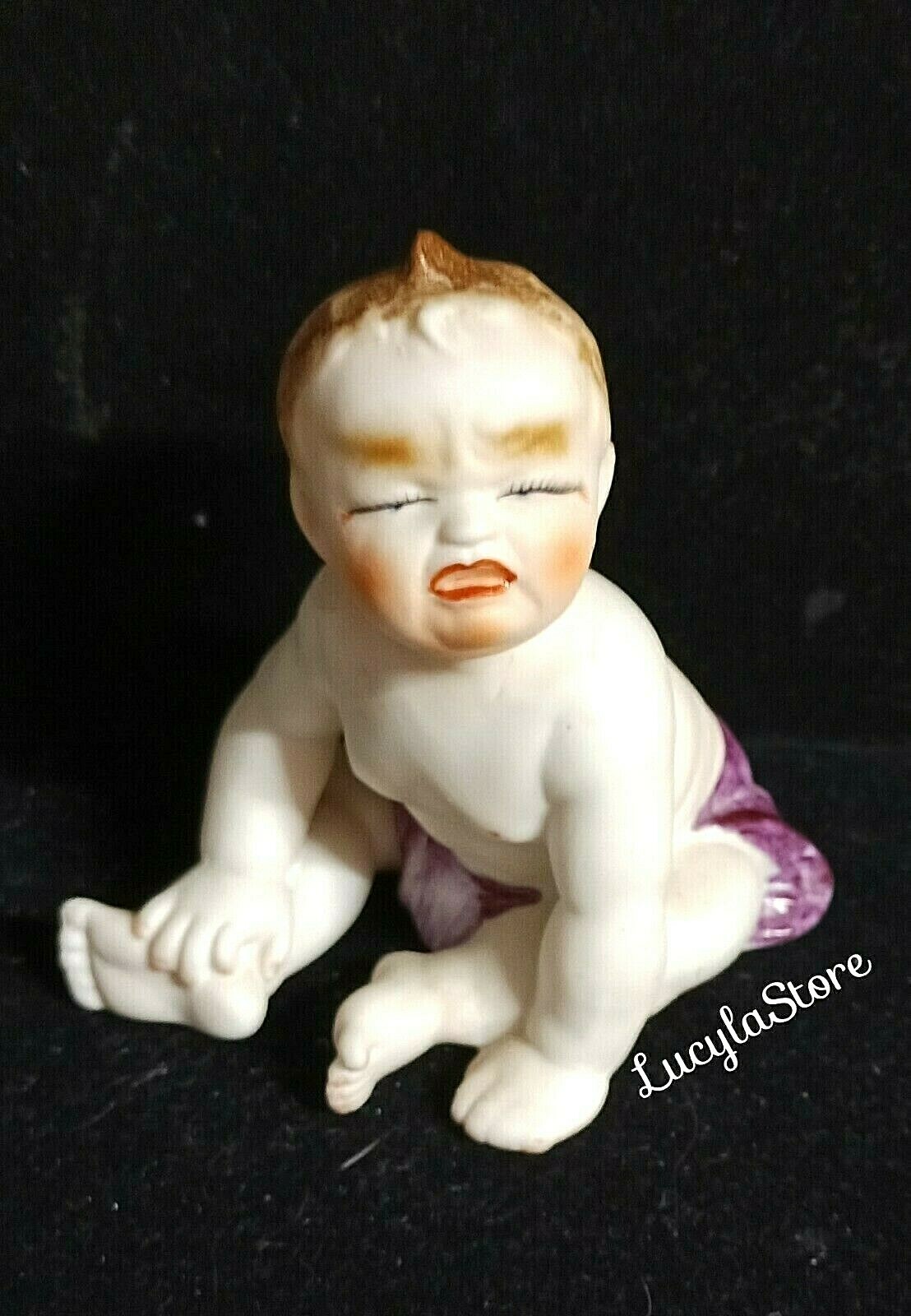 50’s VINTAGE Lenwile ARDALT Made in JAPAN BISQUE PORCELAIN PIANO BABY BOY