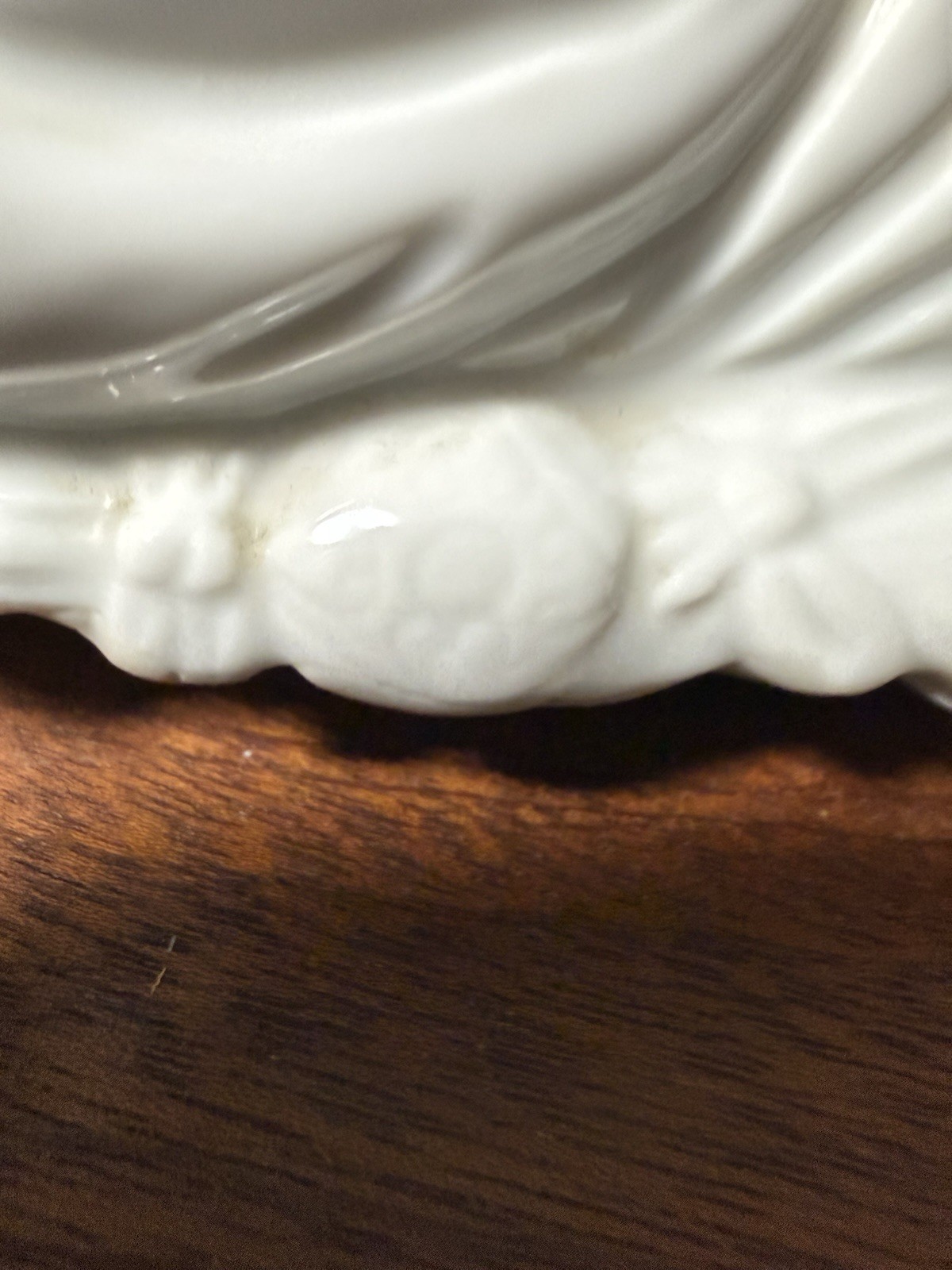 White Porcelain Reclining Child Figurine Trinket Box Asian Style Ceramic