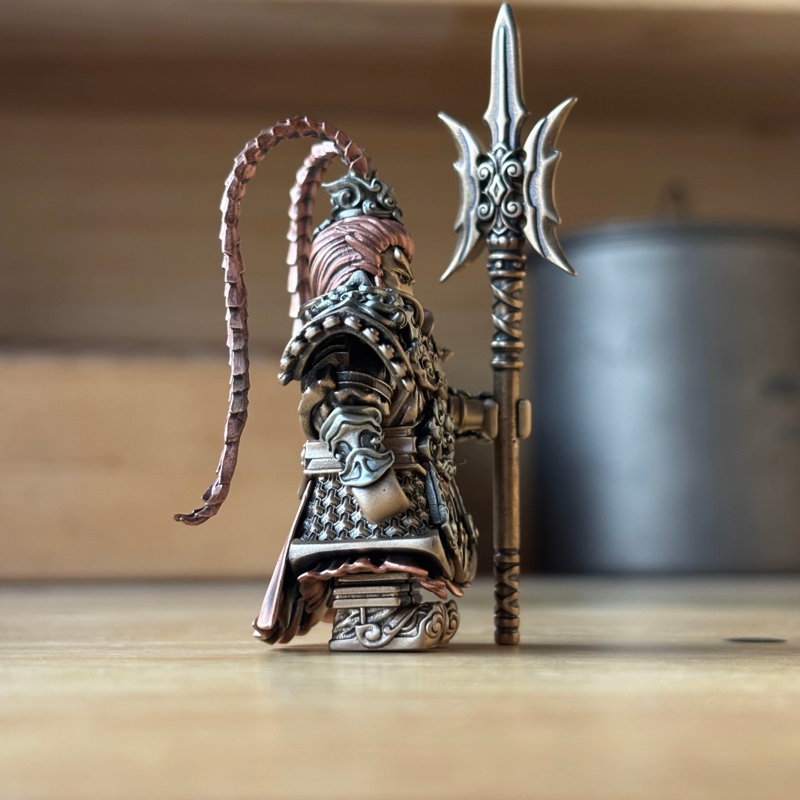 Brass Lü Bu Figurine Three Kingdoms General Magnetic Assembly
