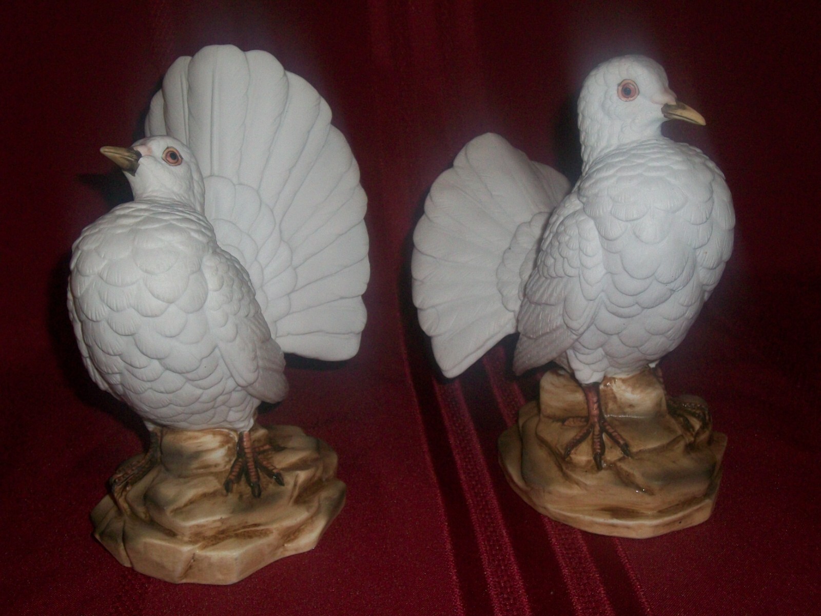 Pair Ethan & Allen White Dove Figurines # 3208 Made In Japan