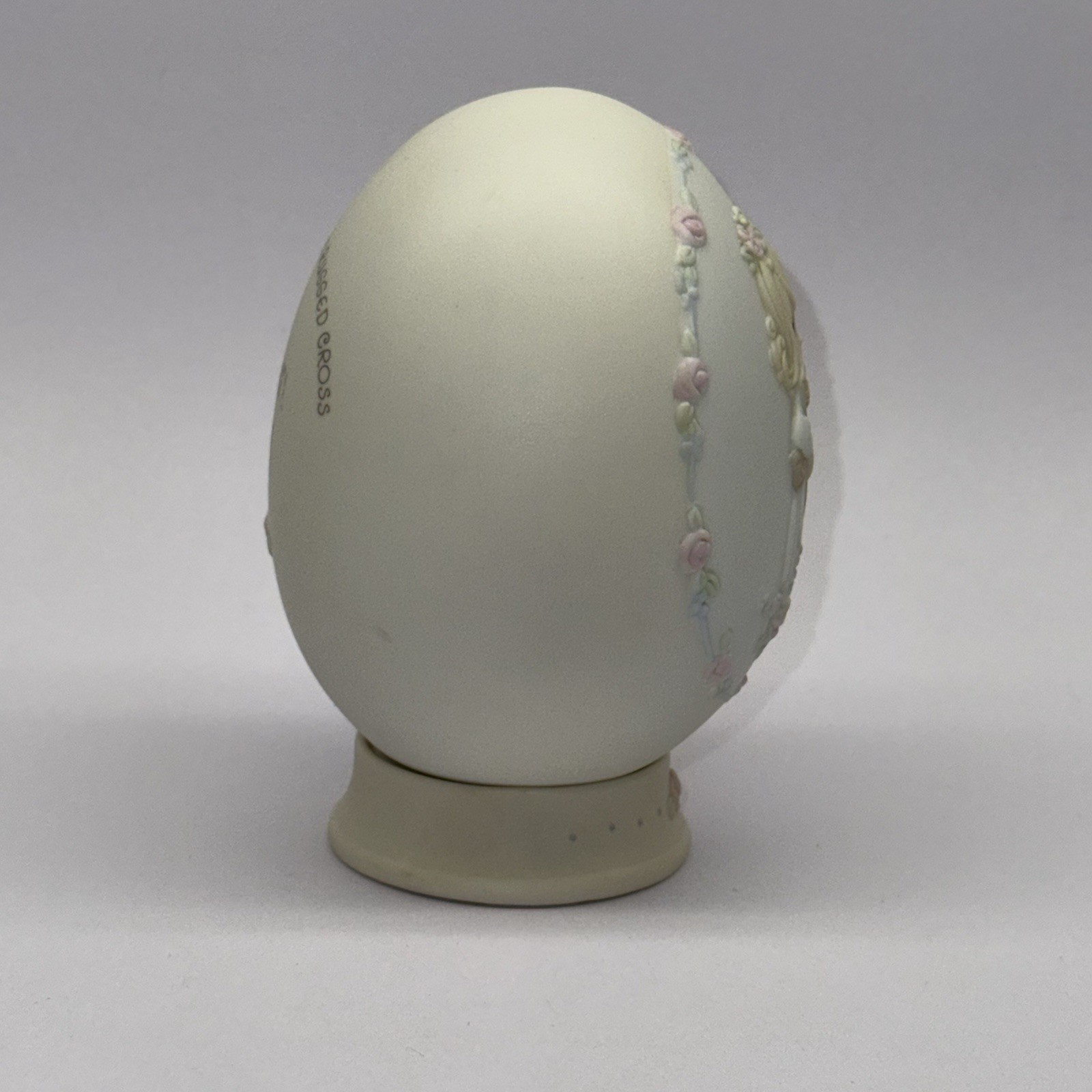 Precious Moments Porcelain Figurine Egg with Stand Vintage No Box 1991
