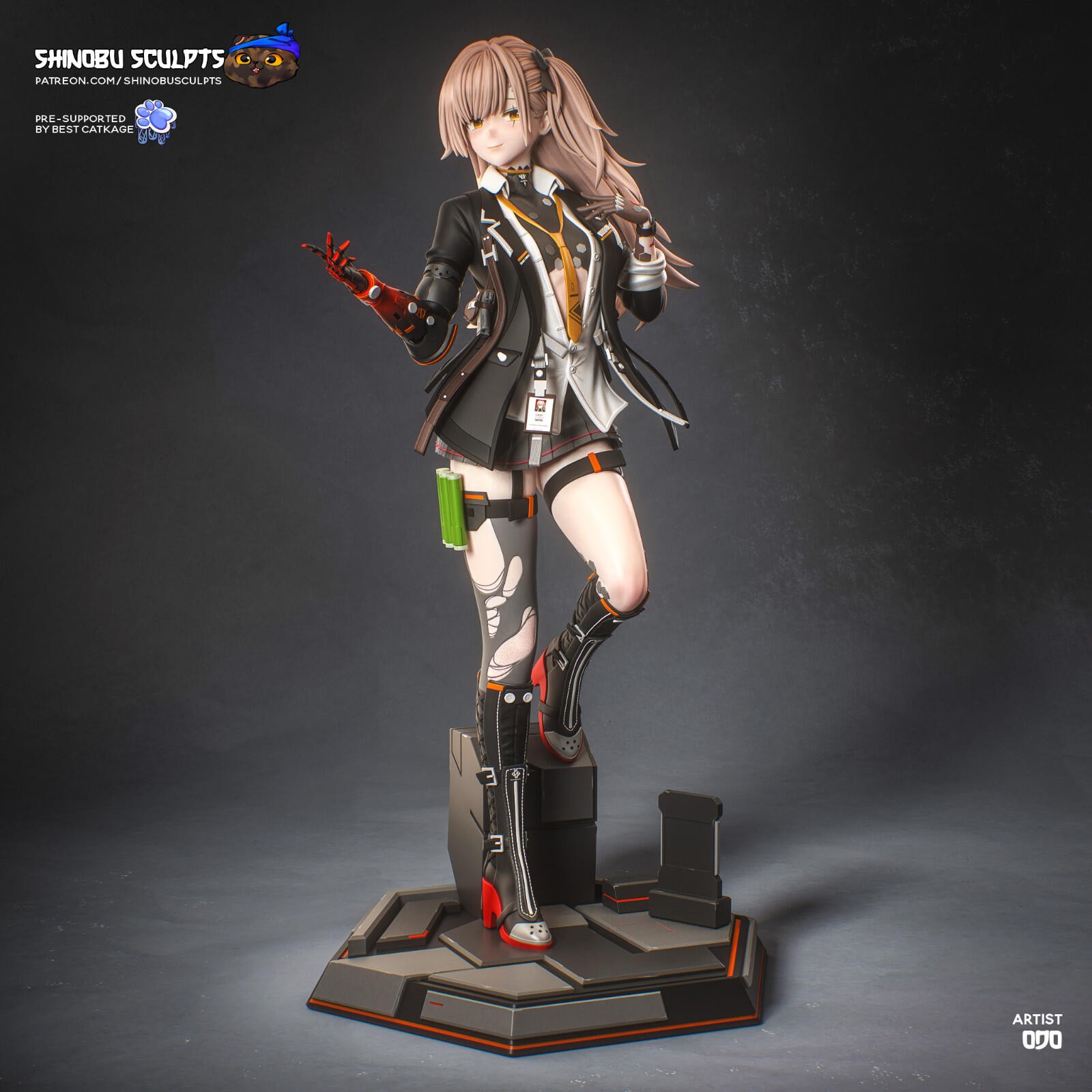 Leva | Girls’ Frontline 2: Exilium | 3D Printed Sculpture | Unpainted 1:8