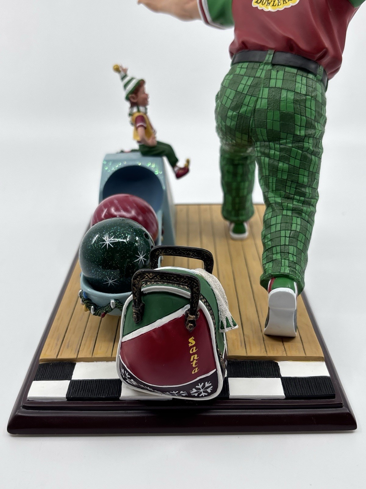 RARE Danbury Mint Bowling Santa Christmas Figurine