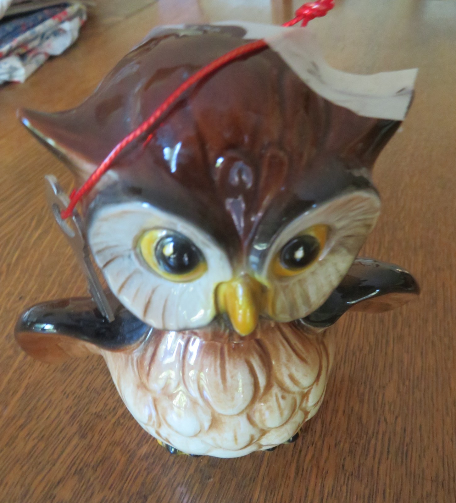 Goebel Owl Coin Bank With Key 5.5 Inches Tall