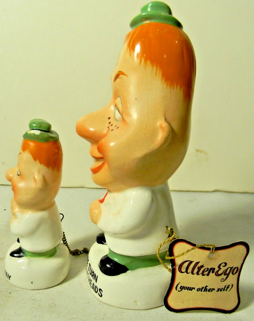 1959 ALTER EGO PSYCHO CERAMICS LIKE LADIES HEADS FIGURE WITH TAG KREISS? JAPAN