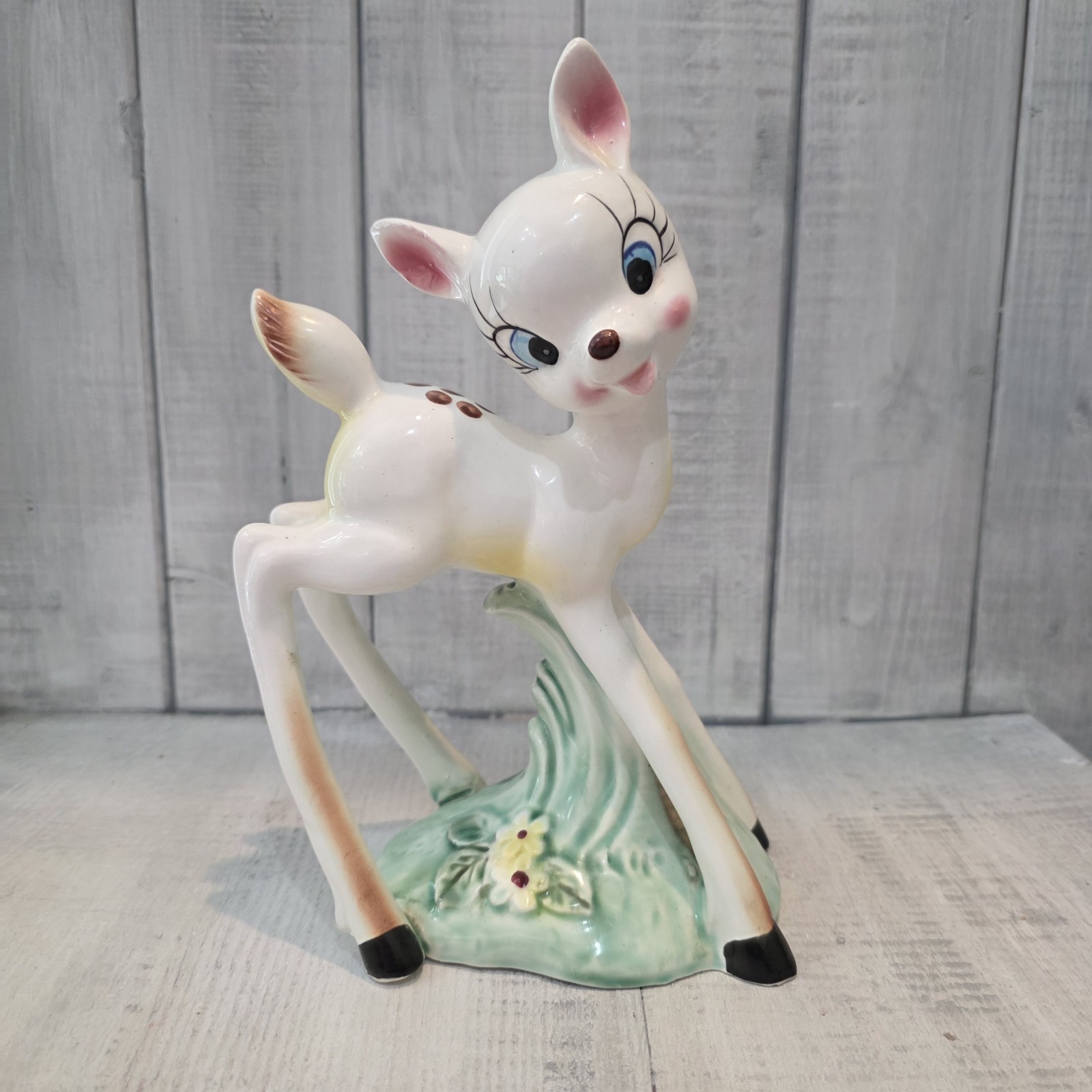 Rare Vintage Kitsch White Long Legged Fawn Deer Made In Japan Ceramic Bambi