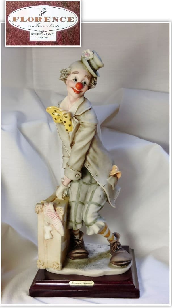Florence Giuseppe Armani Clown Pierrot Figurine H32cm made in Italy
